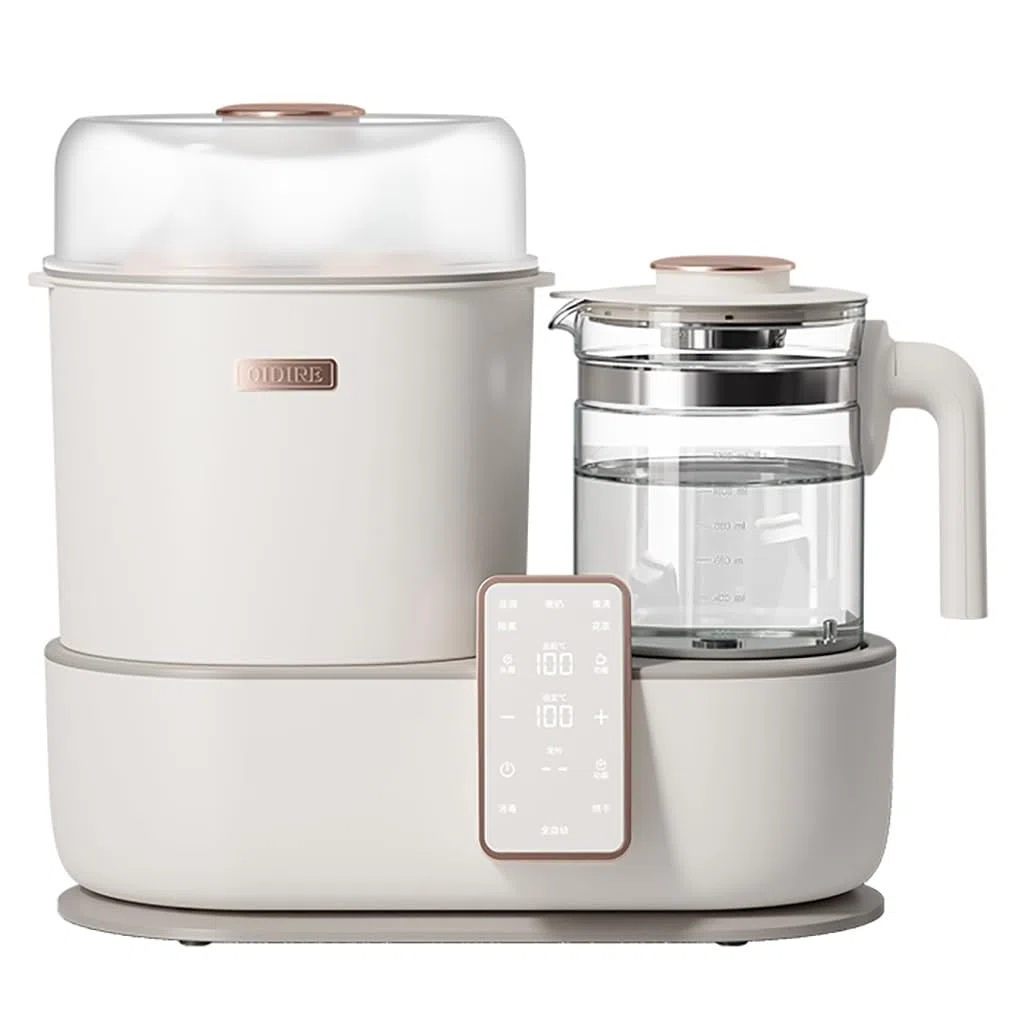 Calentador de leche materna, calentador de leche para bebés, biberón, limpieza y secadora a vapor a alta temperatura con hervidor eléctrico para bebés, temperatura constante inteligente de 48 horas