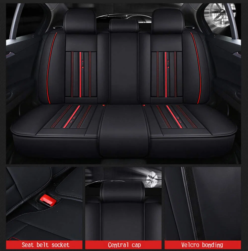 Cubiertas de Asiento de Auto de Cuero de la PU de Lujo Auto Asiento Fundas Fundas de Asiento de Coche de Cuero Protector para Asientos Delanteros y Traseros,Verde,Luxury