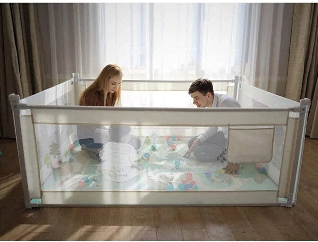 Baby Playpen Baby Guard Rieles de Cama para niños pequeños Anti-caída Protector de riel de Cama de bebé extralargo y Alto para bebés, niños, niños, bebés, anticolisión, Juguete Ant