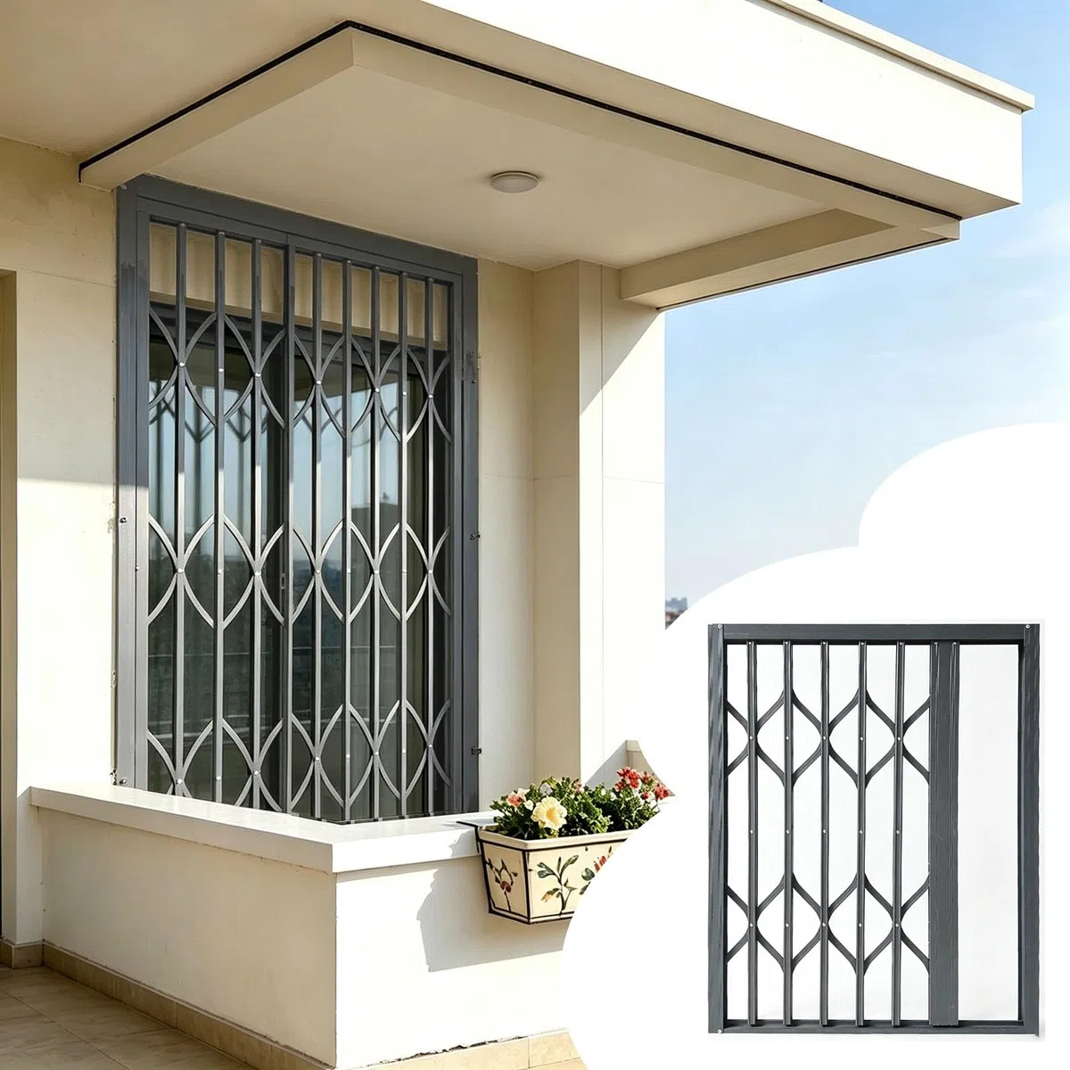 Barreras retráctiles de Alta Resistencia para Ventanas de Patio y balcón - Barras de Seguridad para prevenir caídas de niños - Reja de Seguridad Duradera para Ventanas corredizas Altas