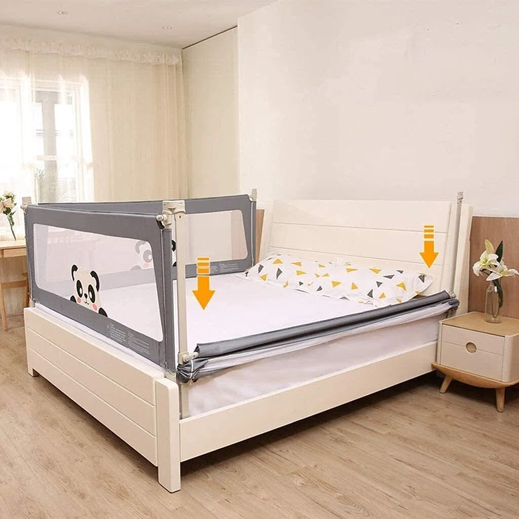 Bebé Corralito para niños pequeños Riel de Cama Elevación 12 Altura Ajustable Baranda de Cama para bebés Tamaño Completo Malla de Seguridad para niños Barandilla Anticolisión Jugue