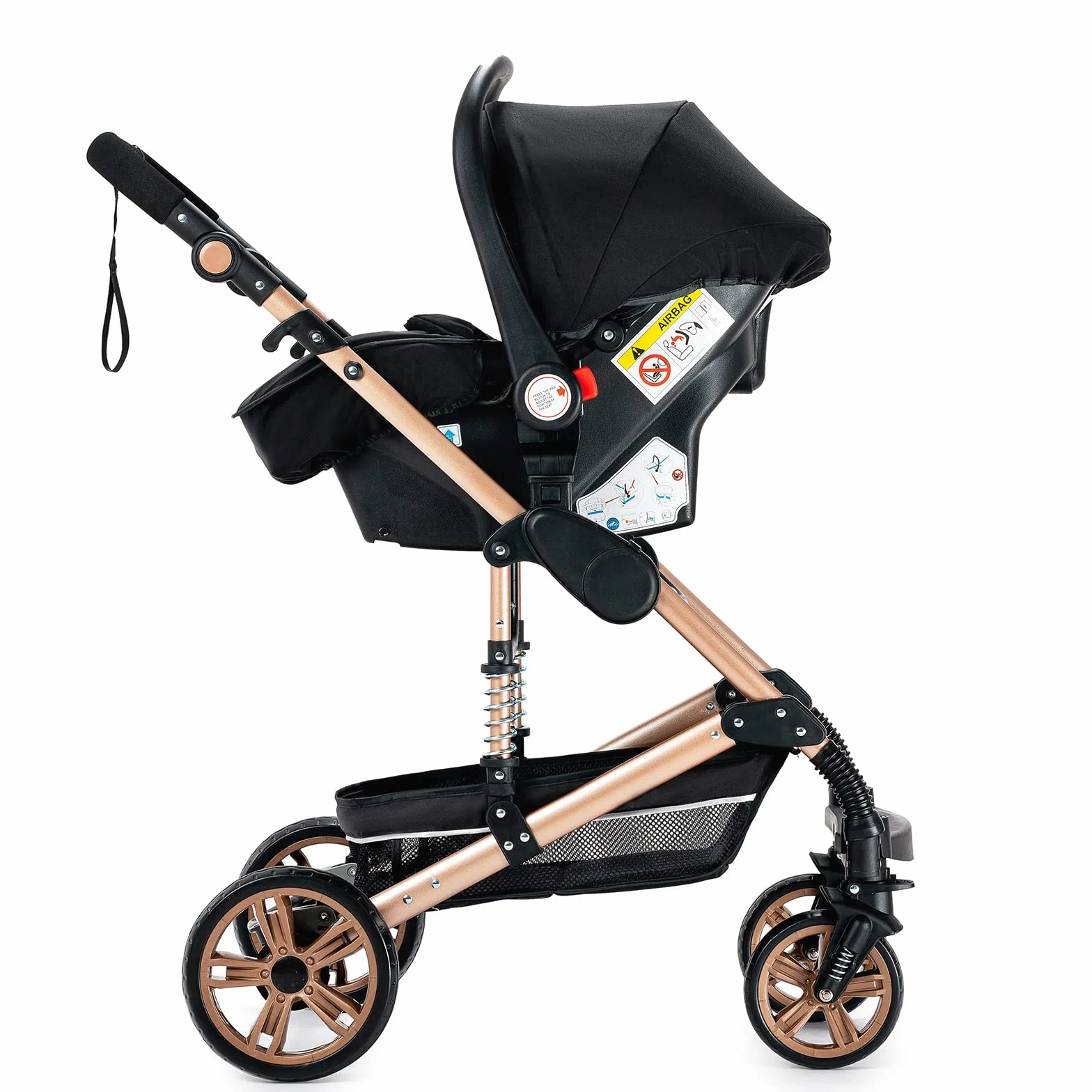 3 en 1 Sistema de Viaje Para Bebé 3 en 1 Silla de Paseo Cochecito de Bebé Carrito con Capazo Cochecito de Paisaje Alto Reclinable Cochecito Estándar Plegable de Recién Nacido