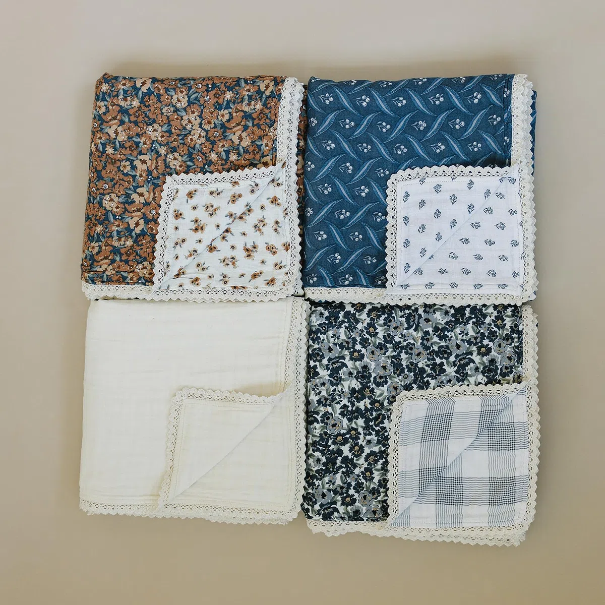 Mebie Baby Colcha de muselina, flores venecianas y flores otoñales, mantas de bebé 100% muselina de algodón para niñas y niños, manta de muselina para recién nacidos, bebés, niños pequeños, mantas de
