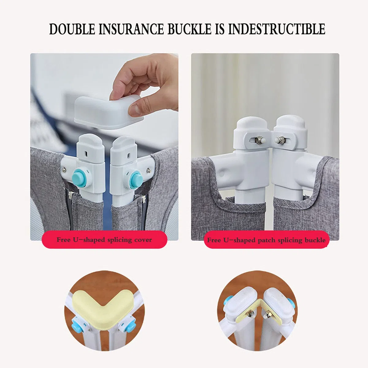 Barandilla De Cama Anti-CaíDa Infantil Plegable Seguro Riel De Cama para NiñOs Bebé Barandilla Paracuna para NiñOs con Doble Bloqueo(1.2/1.8/1.9/2/2.2M),Grey-2.2m