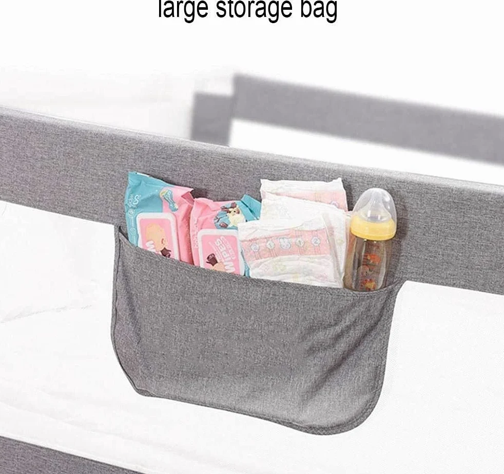 Baby Playpen Nursery Barandilla anticolisión Rieles de Cama para niños pequeños de elevación Vertical con Malla ventilada Juguete anticolisión anticolisión Ajustable en Altura (Tam