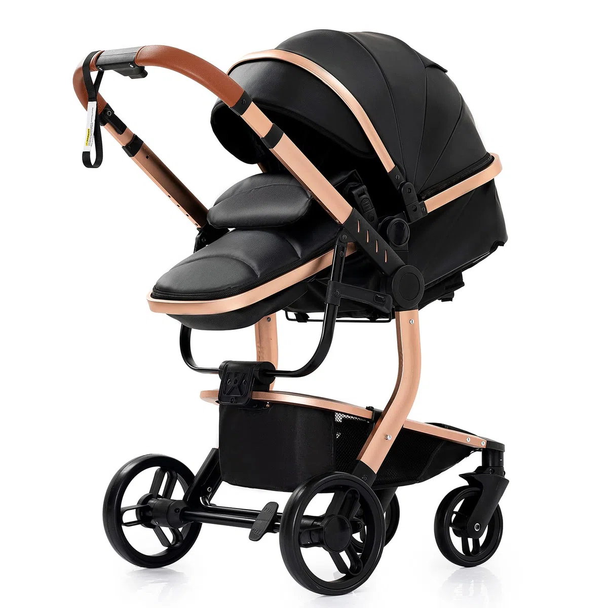 Magic ZC Carrito Bebe 3 en 1, Carro de Bebe 3 Piezas con Empuje Reversible de Dos Vías, Carrito Bebe con Diseño Portátil Plegable de Un Clic, Cochecito Bebe 3 Piezas con Accesorios (518 Black)