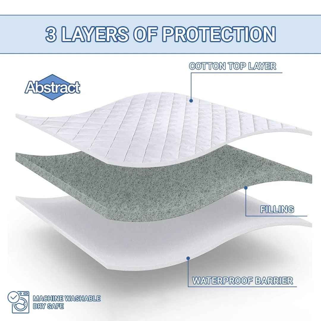 Abstract colchón Acolchado Pad Protector de algodón Impermeable Ajustable de Color Blanco (24 x 38 (Mini Cuna))