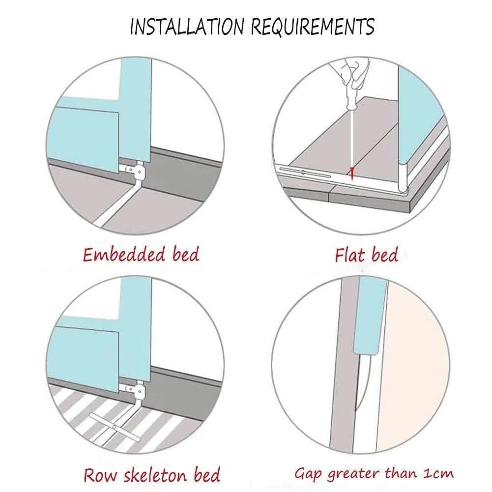 Parque Infantil para Bebés Barandilla De Seguridad Barandilla para Cama Protector De Cama Plegable Barrera Protectora Deflectora Anticaída Ajustable En Altura para Niños Pequeños/Bebé Recién