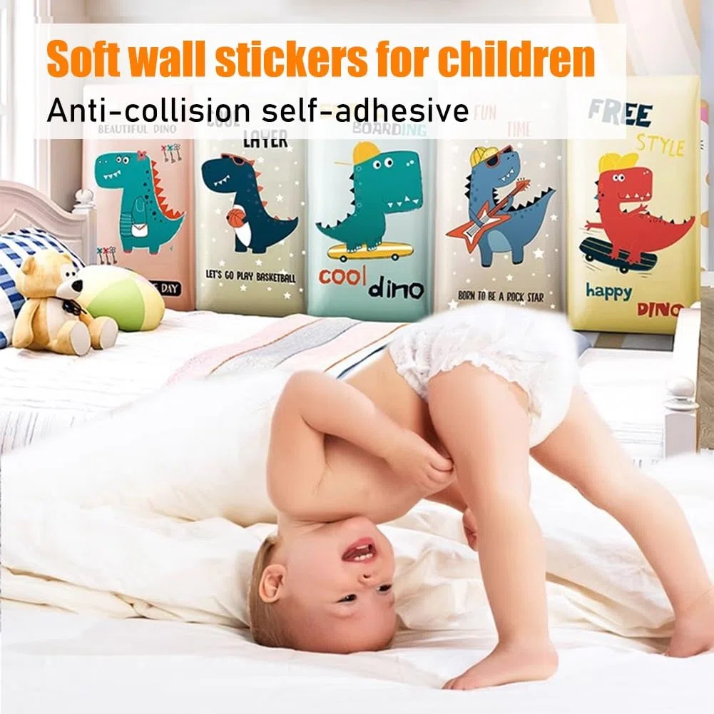 Pegatinas de Pared Pegatinas De Pared 7pcs, Almohadillas De Pared para Habitaciones Infantiles, Papel Pintado Impermeable De Cuero PU Autoadhesivo Anticolisión, para Familias Y Jardines De Infancia (