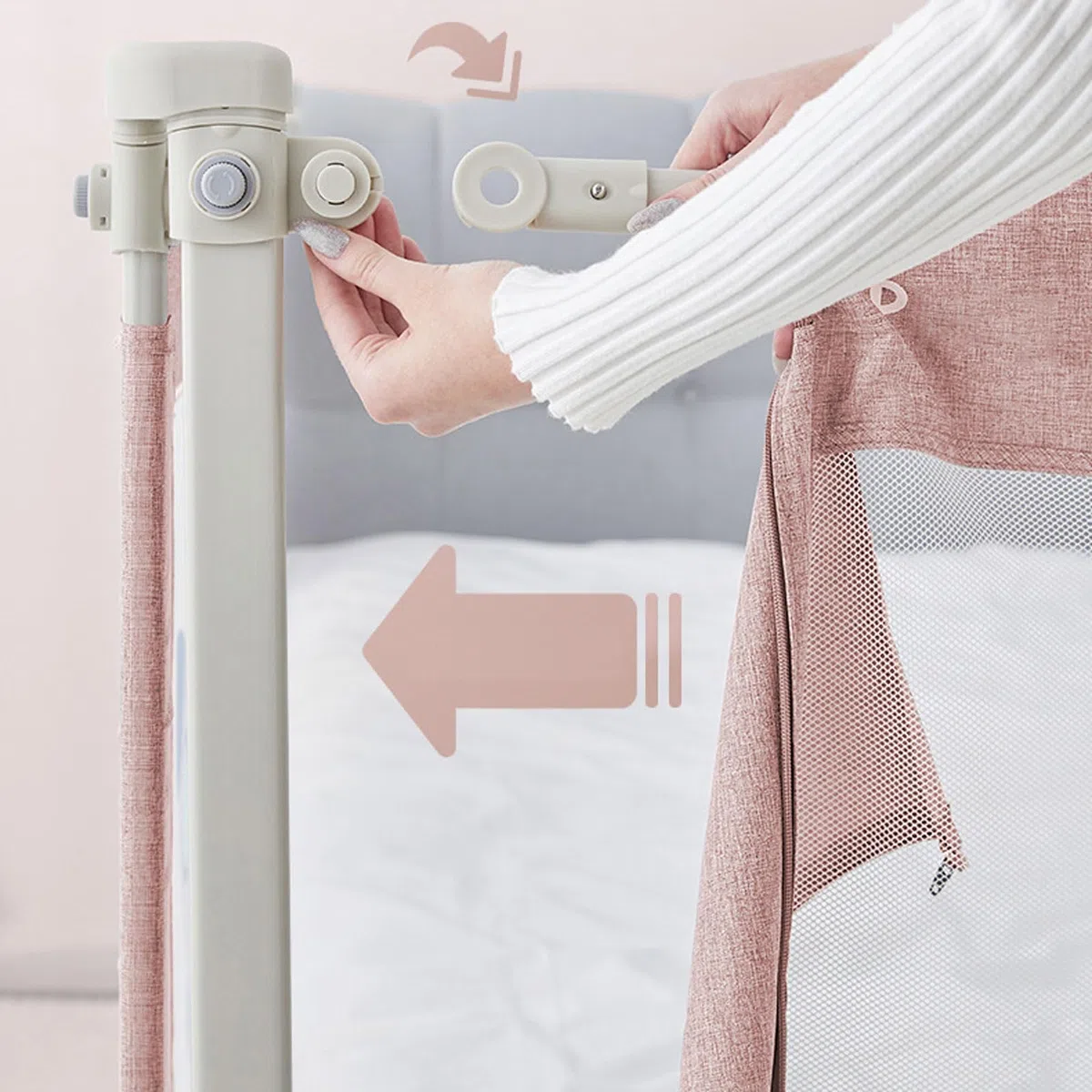 Barandilla para Cama de bebé, barandilla para Cama para niños pequeños, barandilla para Cama para bebé con Doble Bloqueo para niños, barandilla de Seguridad para niños con patrón (B 2m)