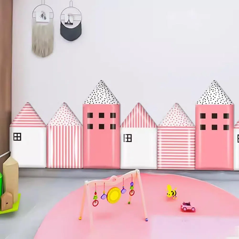 Pegatinas de Pared Pegatinas De Pared 7pcs, Almohadillas De Pared para Habitaciones Infantiles, Papel Pintado Impermeable De Cuero PU Autoadhesivo Anticolisión, para Familias Y Jardines De Infancia (