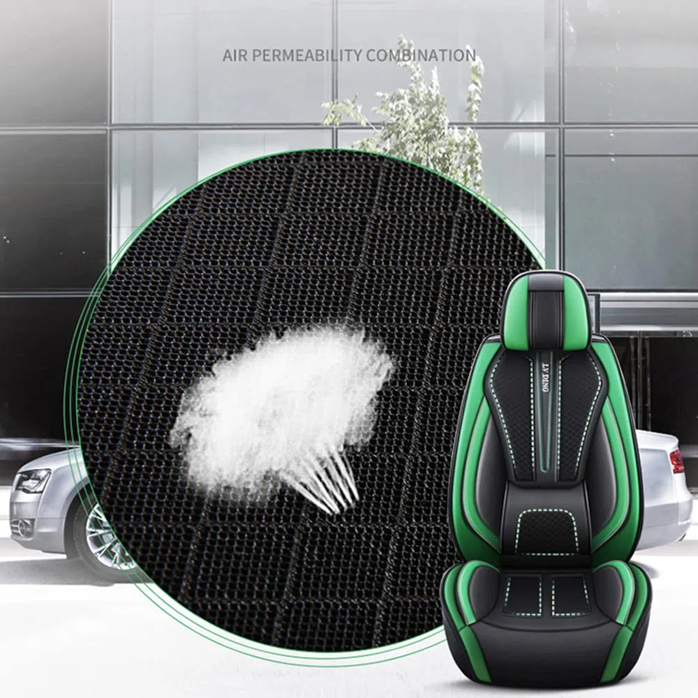 Funda de asiento de automóvil, Universal Cuero Fundas Asientos Protector Asiento Cuero Universales 5-Asiento Cojines de Asiento Automáticos Extraíbles,Negro