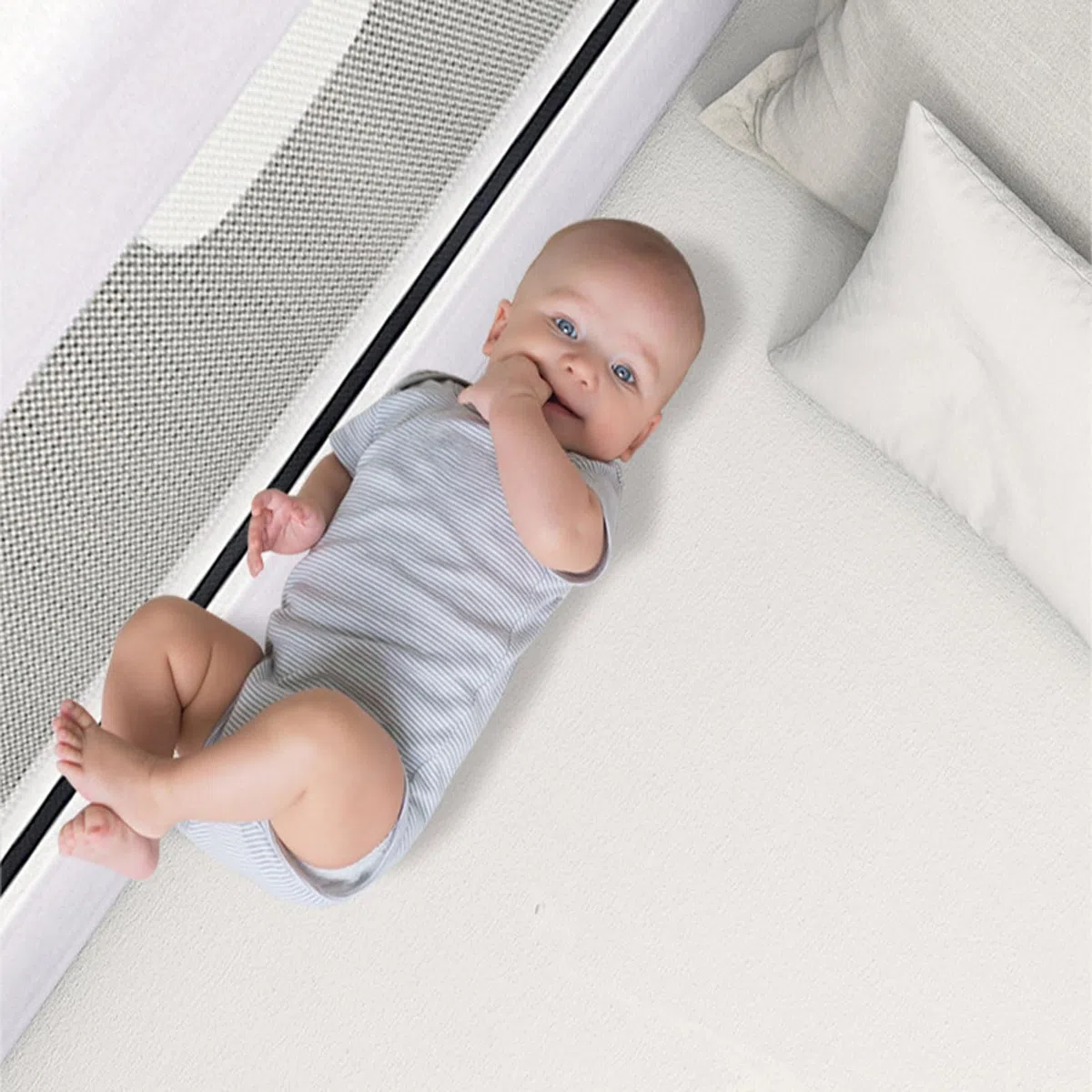 Protector de barandilla para Cama para niños pequeños, barandilla para Cama para niños pequeños, barandilla para Cuna para el Final de la Cama, Valla para Cuna Resistente y Completa, con sis