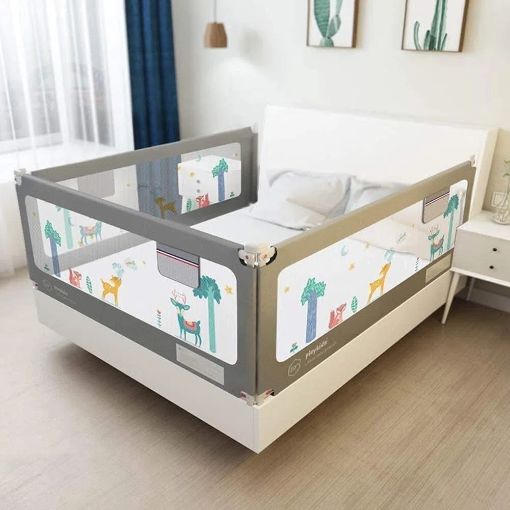 Baby Playpen Baby Bed Rail Guard, Parachoques de Cama Diseño de elevación Guardia de Seguridad para niños Niños pequeños 75-92cm Juguete Ajustable (tamaño: 1.5m)