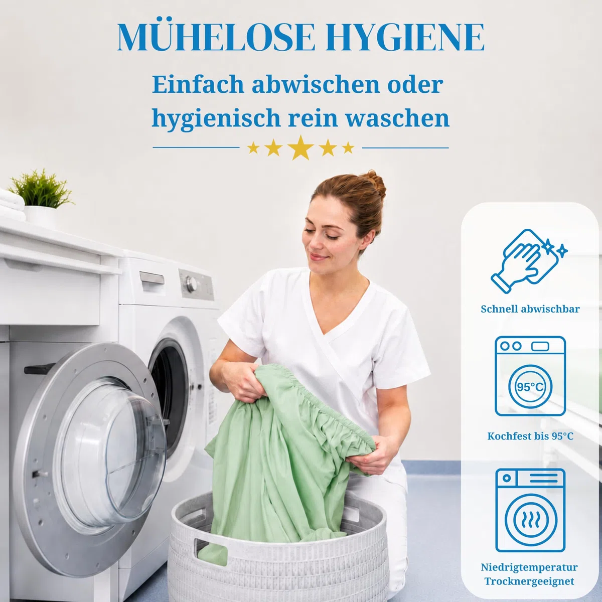 PROCAVE Sábana Bajera Impermeable en Color Verde, Transpirable y Lavable, Protector de colchón de fácil Cuidado, Fabricado en Alemania, en 170 x 190 cm