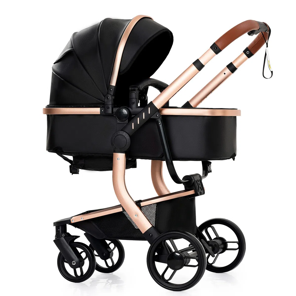 Magic ZC Carrito Bebe 3 en 1, Carro de Bebe 3 Piezas con Empuje Reversible de Dos Vías, Carrito Bebe con Diseño Portátil Plegable de Un Clic, Cochecito Bebe 3 Piezas con Accesorios (518 Black)