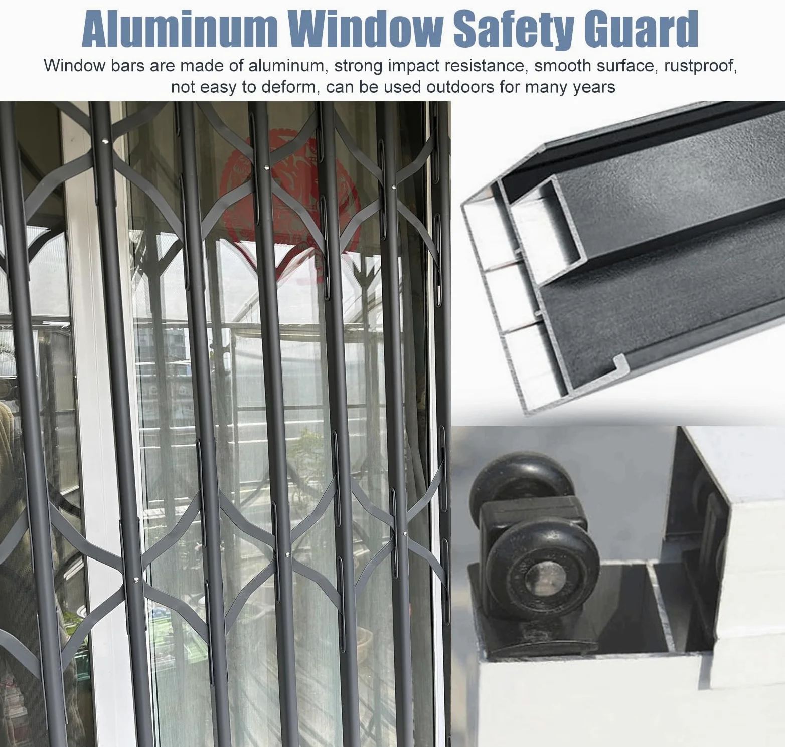 Rejillas y barras de seguridad para ventana corredera, 50210 cm, antirrobo, protección para niños, seguro para el hogar, soluts y seguros ajustables