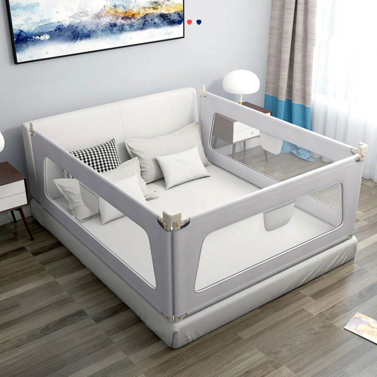 Protector de barandilla para Cama para niños pequeños, barandilla para Cama para niños pequeños, barandilla para Cama de bebé para el Extremo de la Cama, Valla para Cama de bebé Resistente y