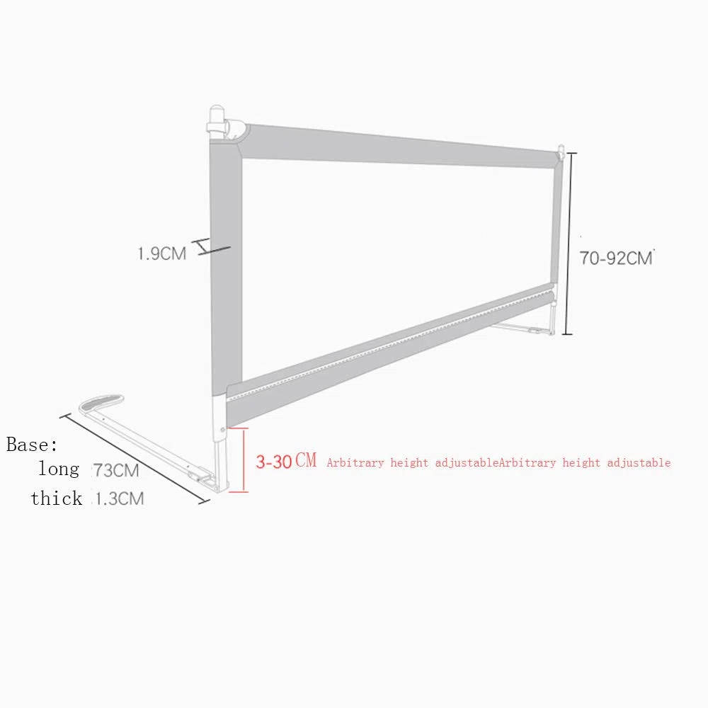 Barandillas para Camas Portátil Y Estable Cuidado De La Cama Preescolar La Seguridad Barandilla De La Cama Extra Ancho, Largo 150-200 Cm, Alto 70-92CM, Gris (Tamaño : L-2M)