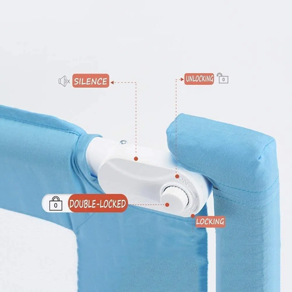 Baby Playpen Bed Guard Barandilla de Seguridad Bafle de cabecera de Cama con elevación silenciosa para bebés y bebés con riel de Soporte de Cama de Malla ventilada Juguete (tamaño: