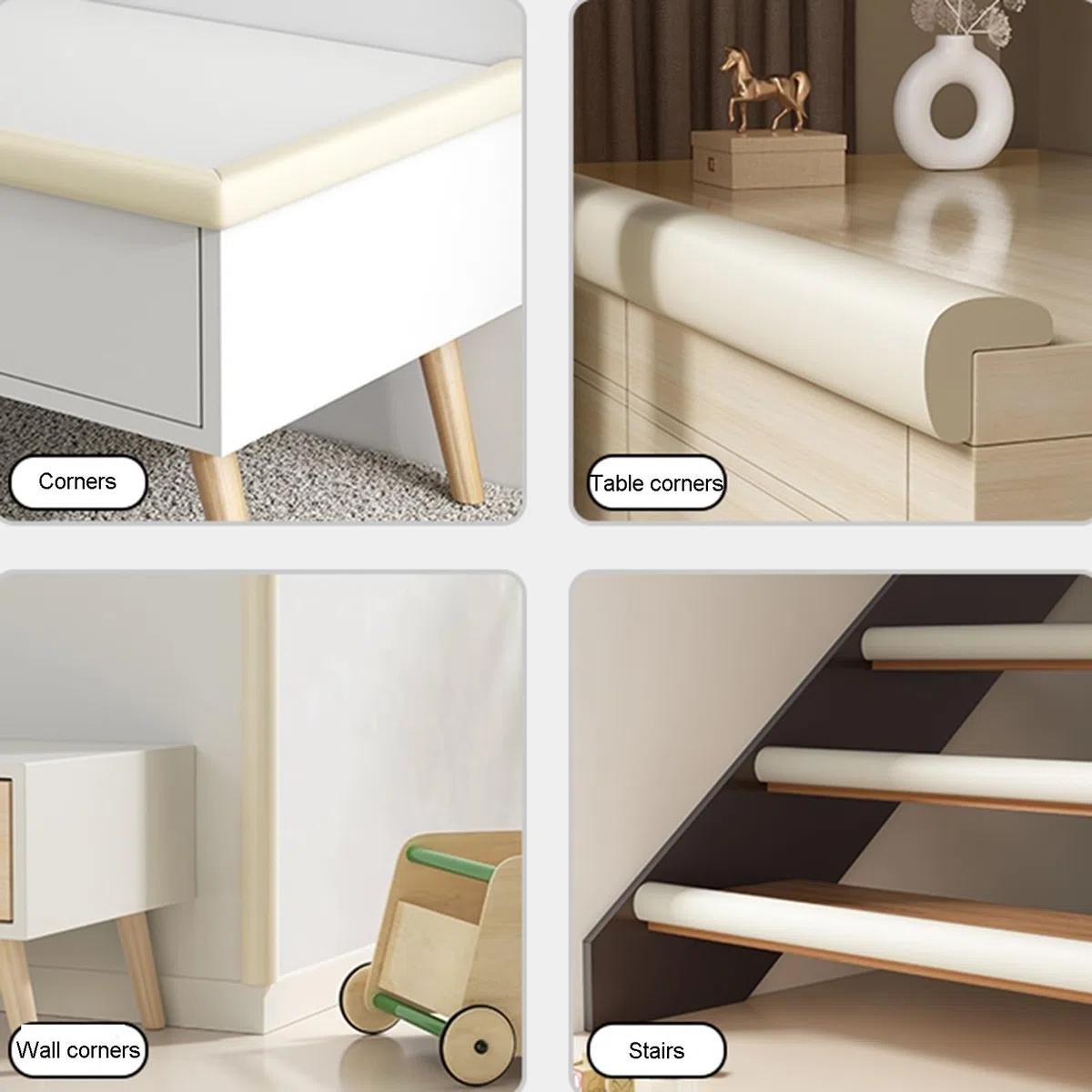 Protectores De Esquinas Y Bordes, Topes De Seguridad Para Bordes, Protectores De Bordes Y Esquinas Para Muebles, Tiras Para Esquinas De Pared, Cubiertas Para Muebles Y Mesas Con Bordes Afilados, Adhe
