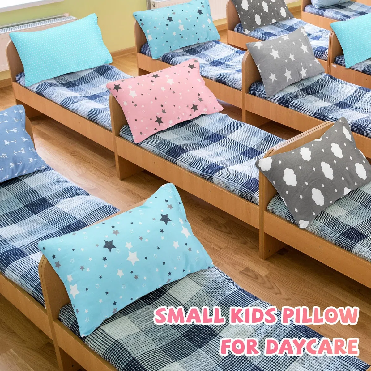 Kigley Paquete de 6 mini almohadas para guardería, viajes, almohadas pequeñas para niños, almohadas para dormir, suaves, transpirables, lavables a máquina, almohada para perros pequeños para