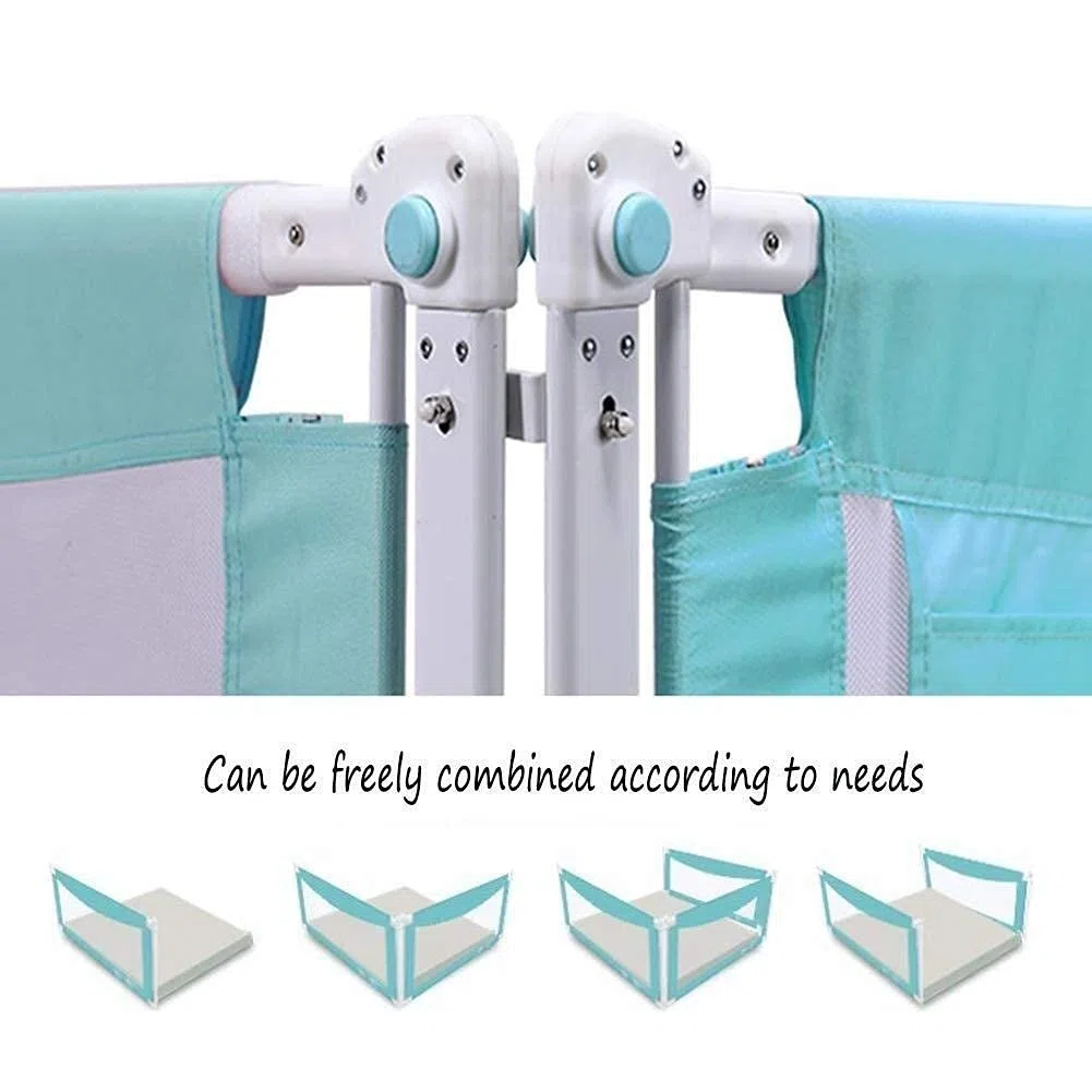 Parque Infantil para Bebés Barandilla De Seguridad Barandilla para Cama Protector De Cama Plegable Barrera Protectora Deflectora Anticaída Ajustable En Altura para Niños Pequeños/Bebé Recién