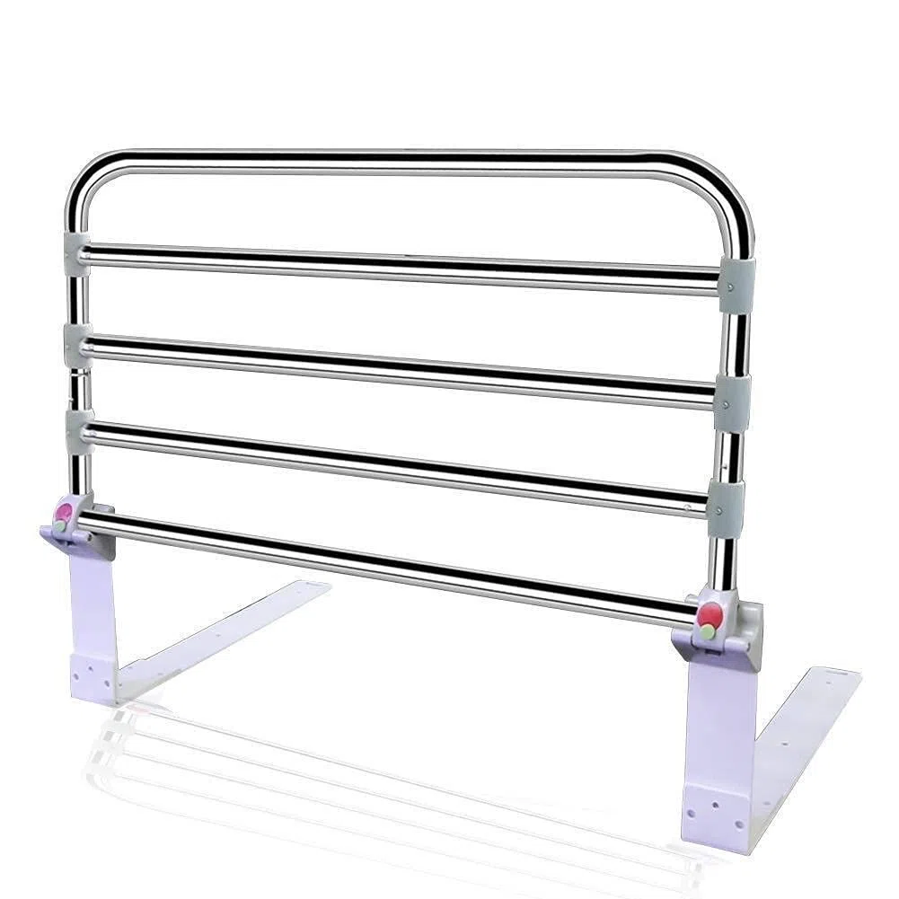 Baranda de Seguridad para Cama de Parque para bebés, barandilla de Seguridad para Adultos Mayores, Juguete de Mango de riel Auxiliar de Acero Inoxidable portátil Ajustable