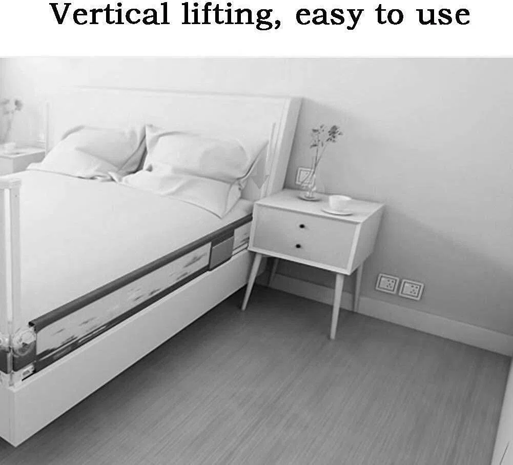 Baby Playpen Baby Bed Rail Guard, Parachoques de Cama Diseño de elevación Guardia de Seguridad para niños Niños pequeños 75-92cm Juguete Ajustable (tamaño: 1.5m)