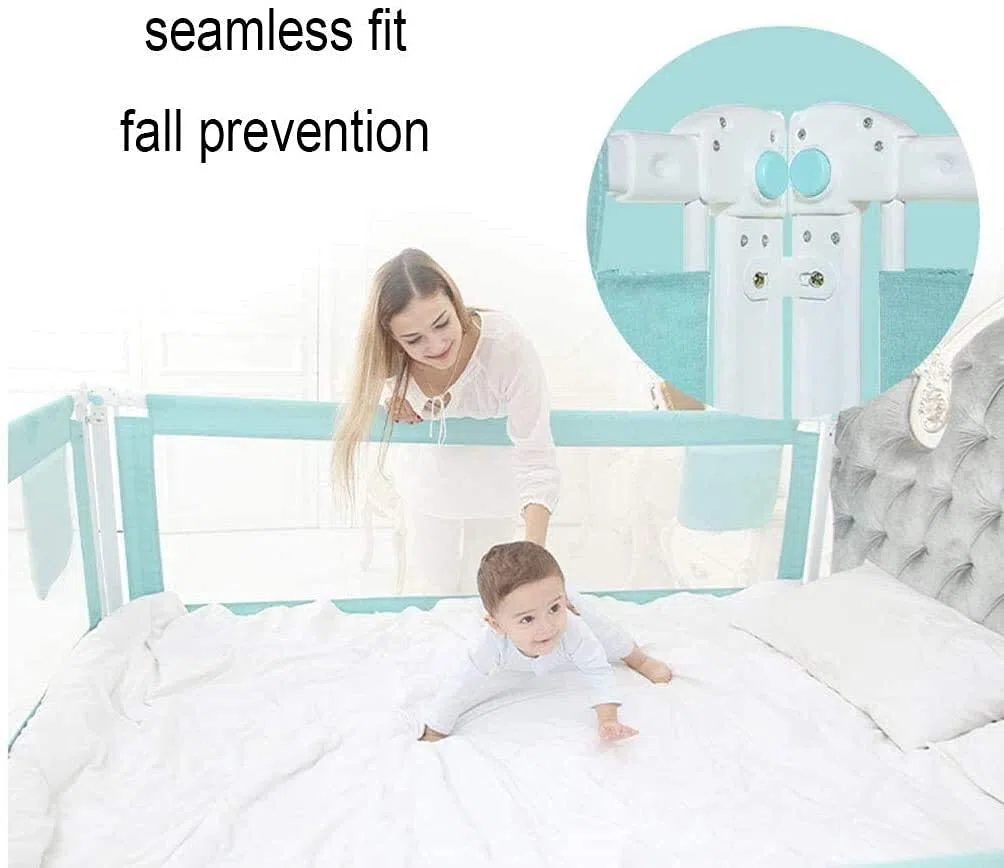 Baby Playpen Riel de Cama para niños pequeños Protector de Seguridad de Borde de Parachoques para Cama Elevación Vertical Barandilla de Cama para niños de Altura Ajustable con Mall