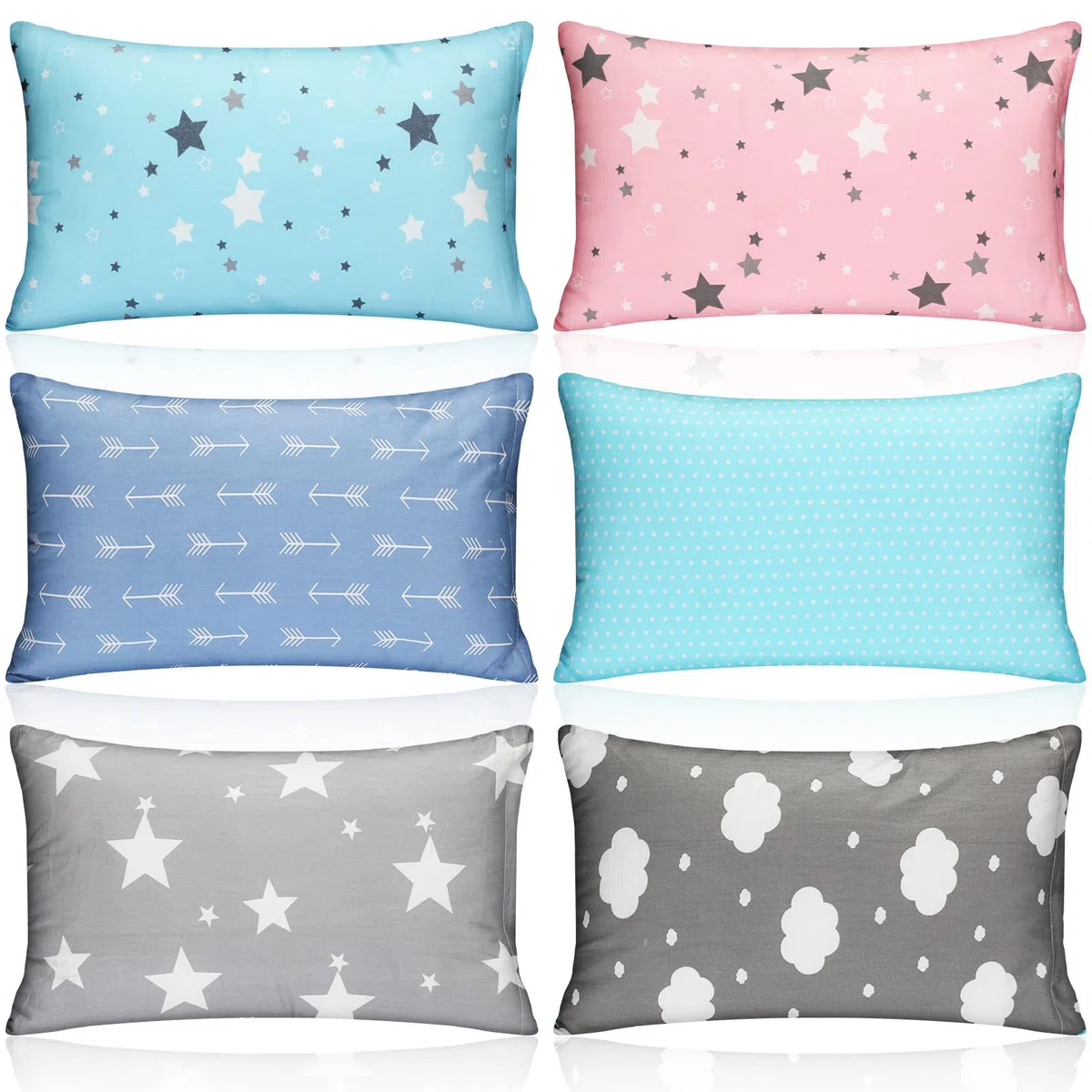 Kigley Paquete de 6 mini almohadas para guardería, viajes, almohadas pequeñas para niños, almohadas para dormir, suaves, transpirables, lavables a máquina, almohada para perros pequeños para