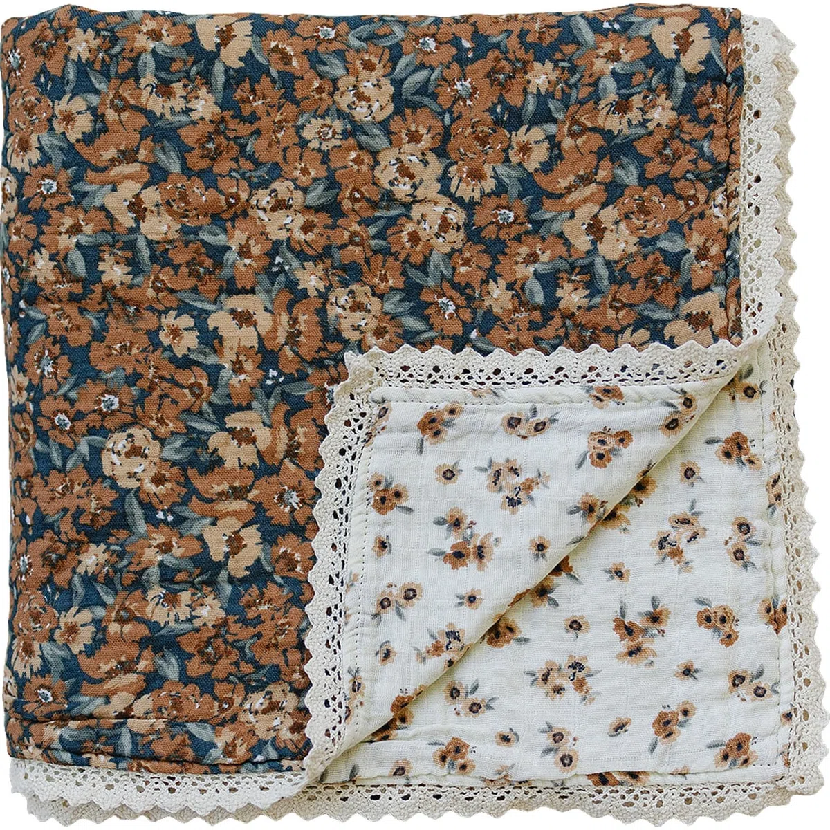 Mebie Baby Colcha de muselina, flores venecianas y flores otoñales, mantas de bebé 100% muselina de algodón para niñas y niños, manta de muselina para recién nacidos, bebés, niños pequeños, mantas de