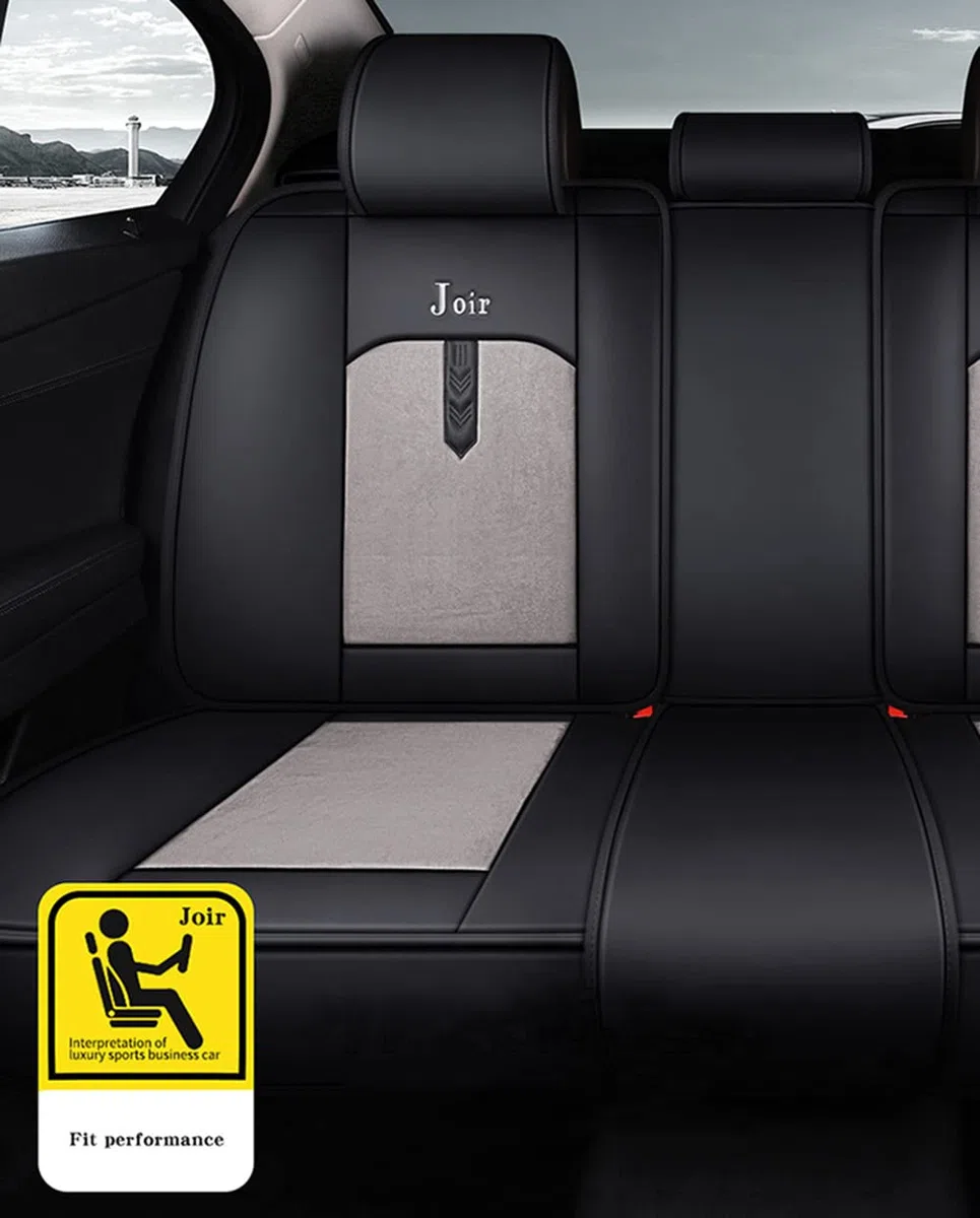 Funda de asiento de automóvil, Universal Cuero Fundas Asientos Protector Asiento Cuero Universales 5-Asiento Cojines de Asiento Automáticos Extraíbles,Café,Standard