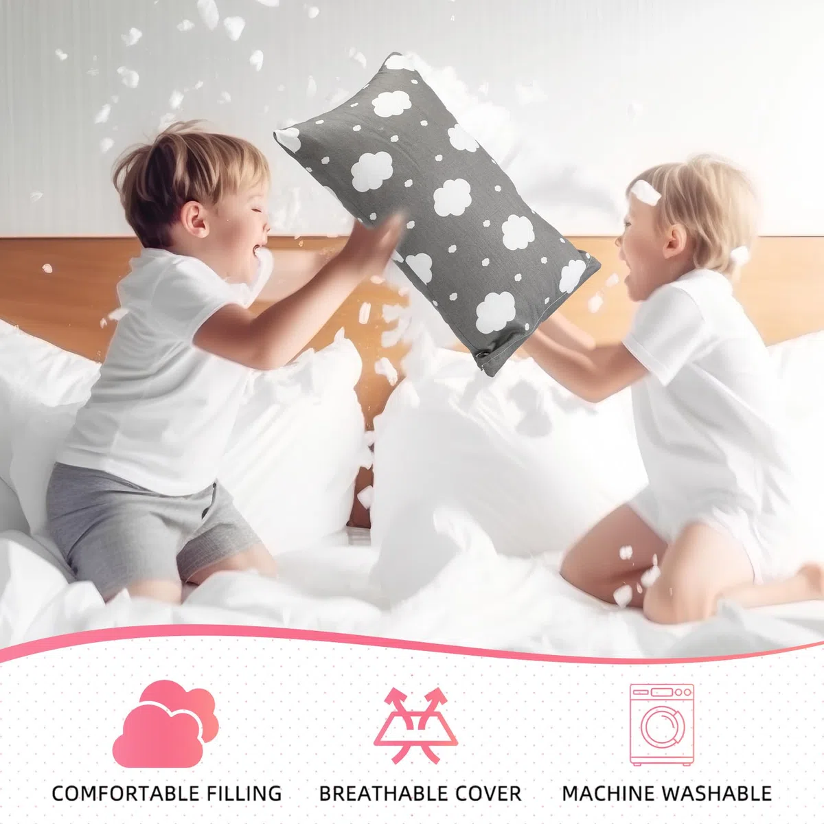 Kigley Paquete de 6 mini almohadas para guardería, viajes, almohadas pequeñas para niños, almohadas para dormir, suaves, transpirables, lavables a máquina, almohada para perros pequeños para