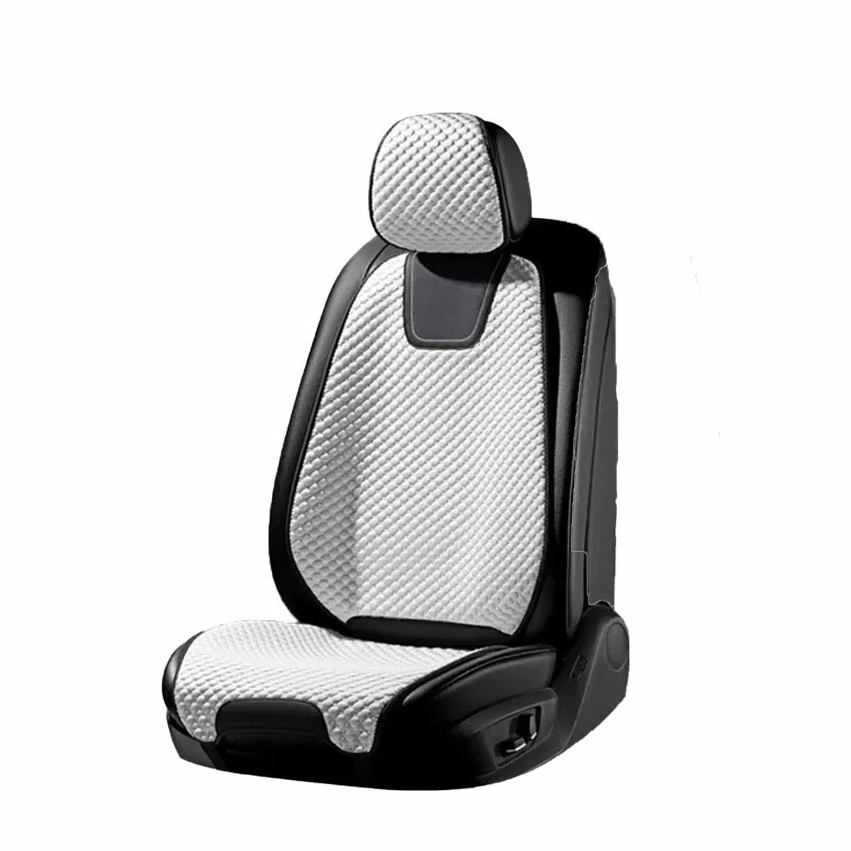 Juego Completo de Fundas para Asientos de Coche para Toyota Land Cruiser Prado 120 Land Cruiser Prado 150,fría,Transpirable para el Verano.,A-White