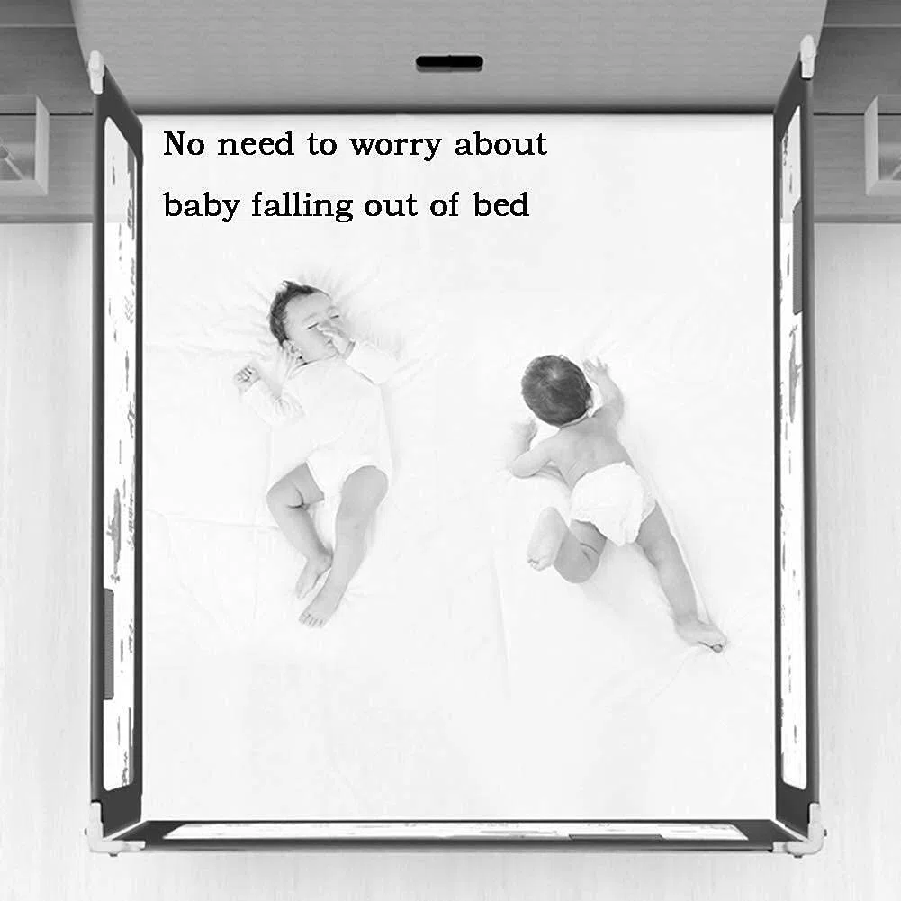Baby Playpen Baby Bed Rail Guard, Parachoques de Cama Diseño de elevación Guardia de Seguridad para niños Niños pequeños 75-92cm Juguete Ajustable (tamaño: 1.5m)