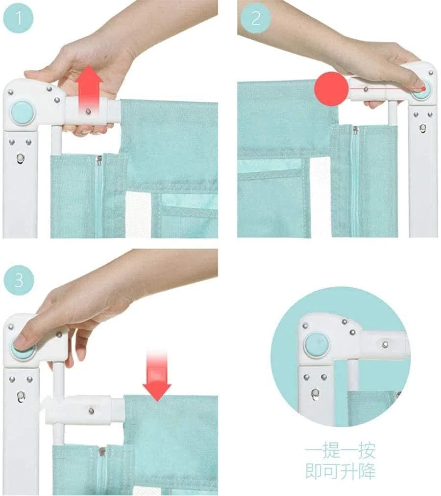 Baby Playpen Riel de Cama para niños pequeños Protector de Seguridad de Borde de Parachoques para Cama Elevación Vertical Barandilla de Cama para niños de Altura Ajustable con Mall