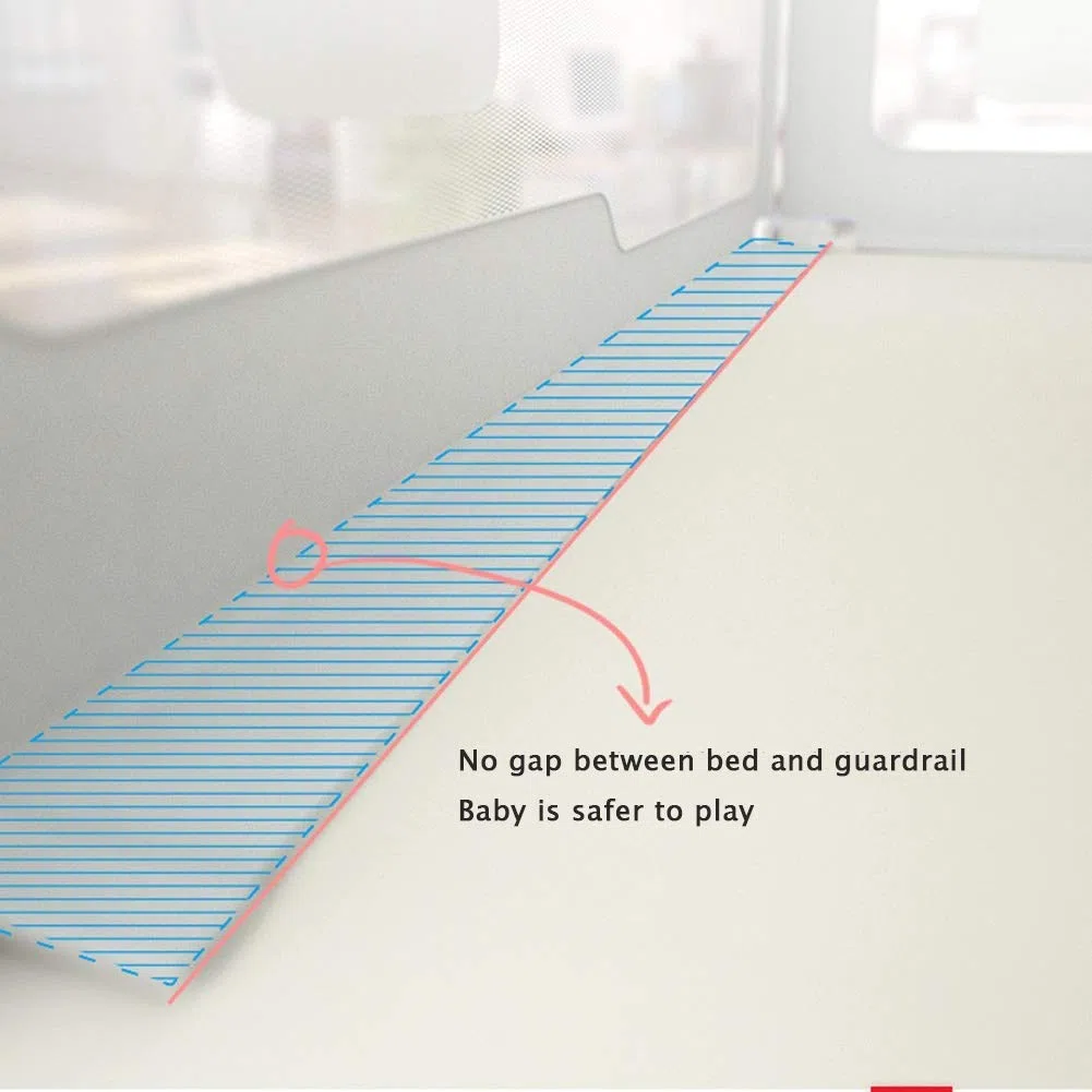 Barandillas de protección contra caídas para bebés, protección de Seguridad para niños, Bisel para mesita de Noche, Universal (Color: Gris, tamaño: 2,2 m/un Solo Lado)
