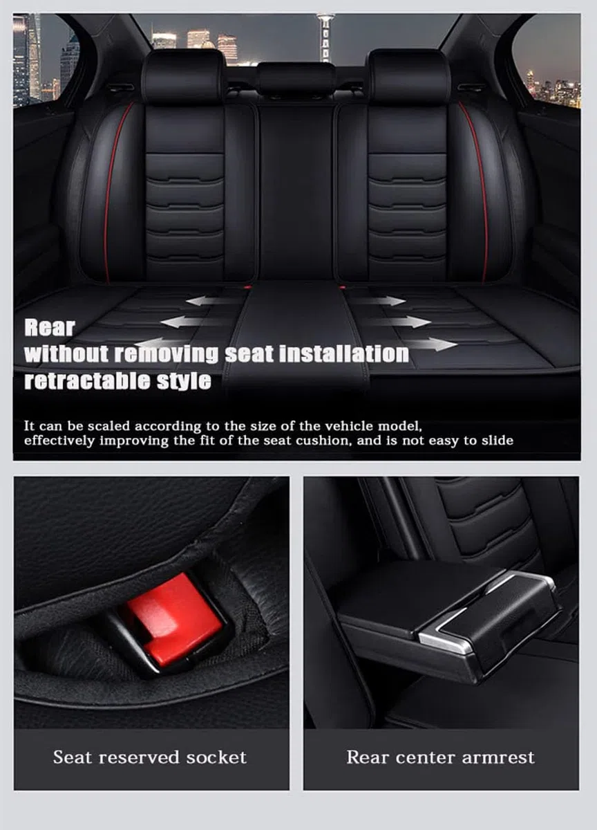 Cubiertas de Asiento para el automóvil Protector,Compatible para Infiniti QX50 1.Generation (J50) 2016-2017, Tapa del Asiento,A-Black