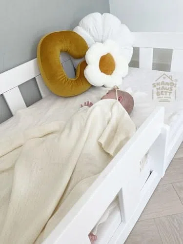 Cama Infantil 80x140 Blanco - BAJO - Cama Baja Infantil - Cama para Niños - Cama Suelo Infantil - Cama Infantil Niña - Estable Camas Infantiles - Acogedor Cama Niños