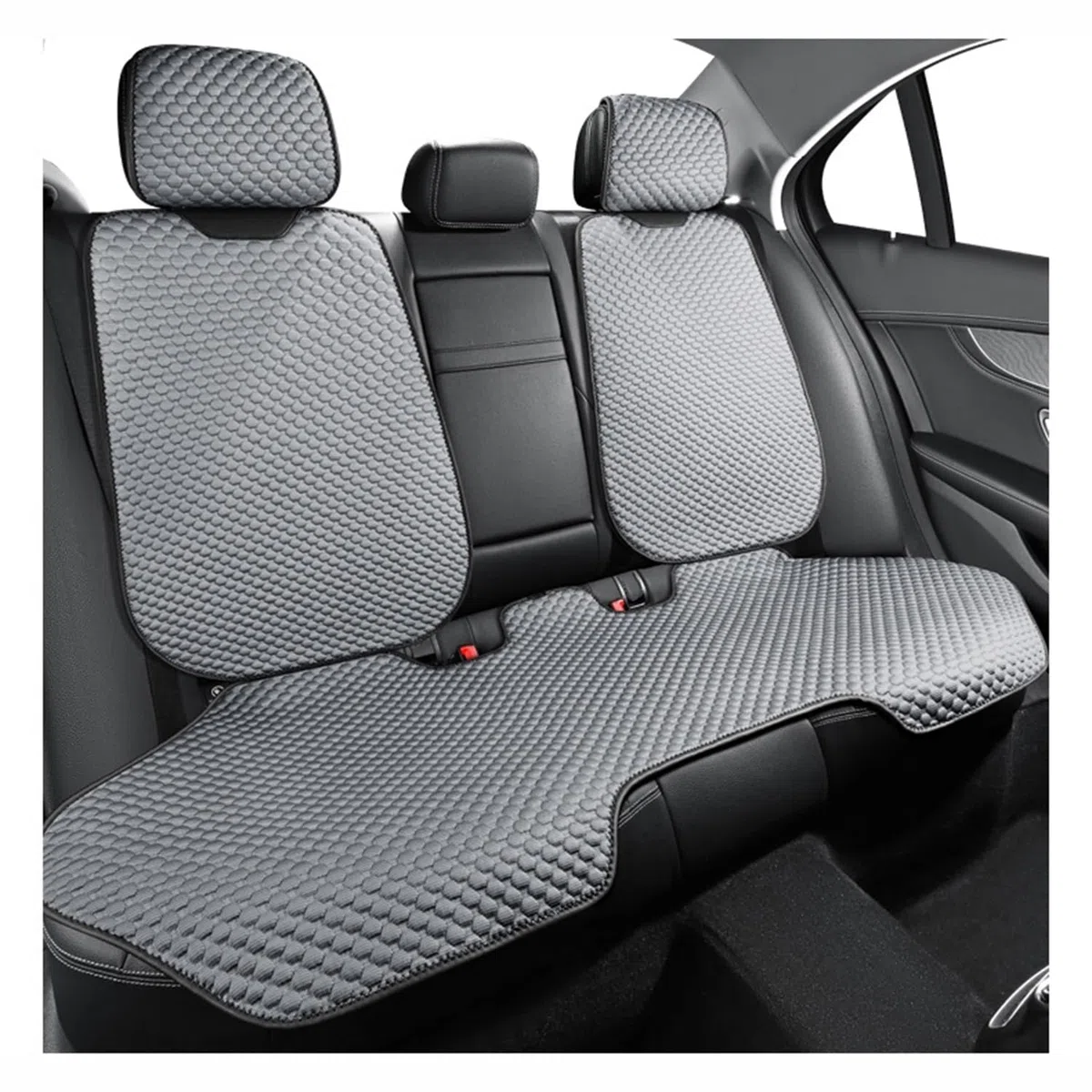 Juego Completo de Fundas para Asientos de Coche para Touran/Touareg/Touareg 2/Tiguan,fría,Transpirable para el Verano.,B-Grey