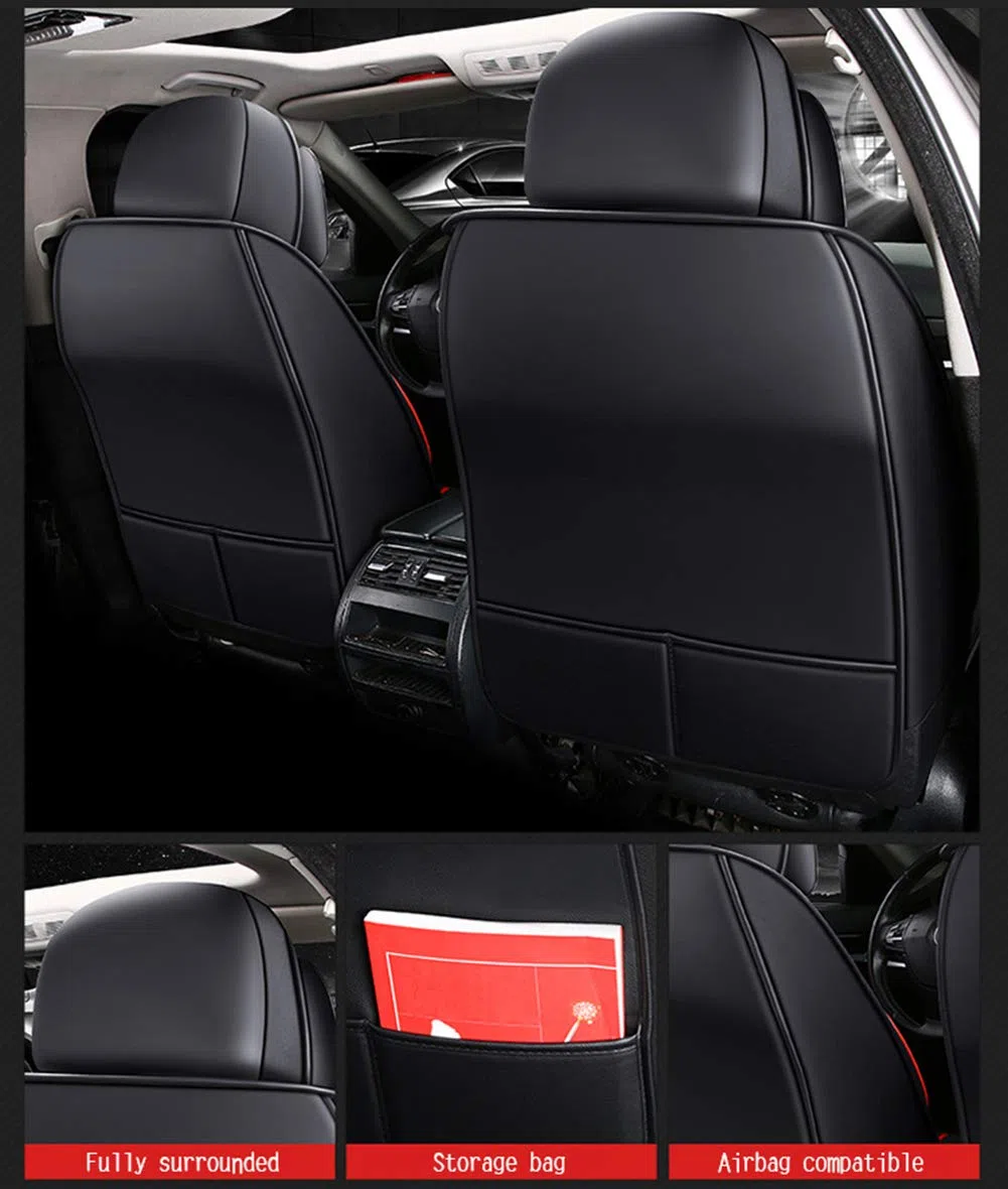 Cubiertas de Asiento de Auto de Cuero de la PU de Lujo Auto Asiento Fundas Fundas de Asiento de Coche de Cuero Protector para Asientos Delanteros y Traseros,Verde,Luxury
